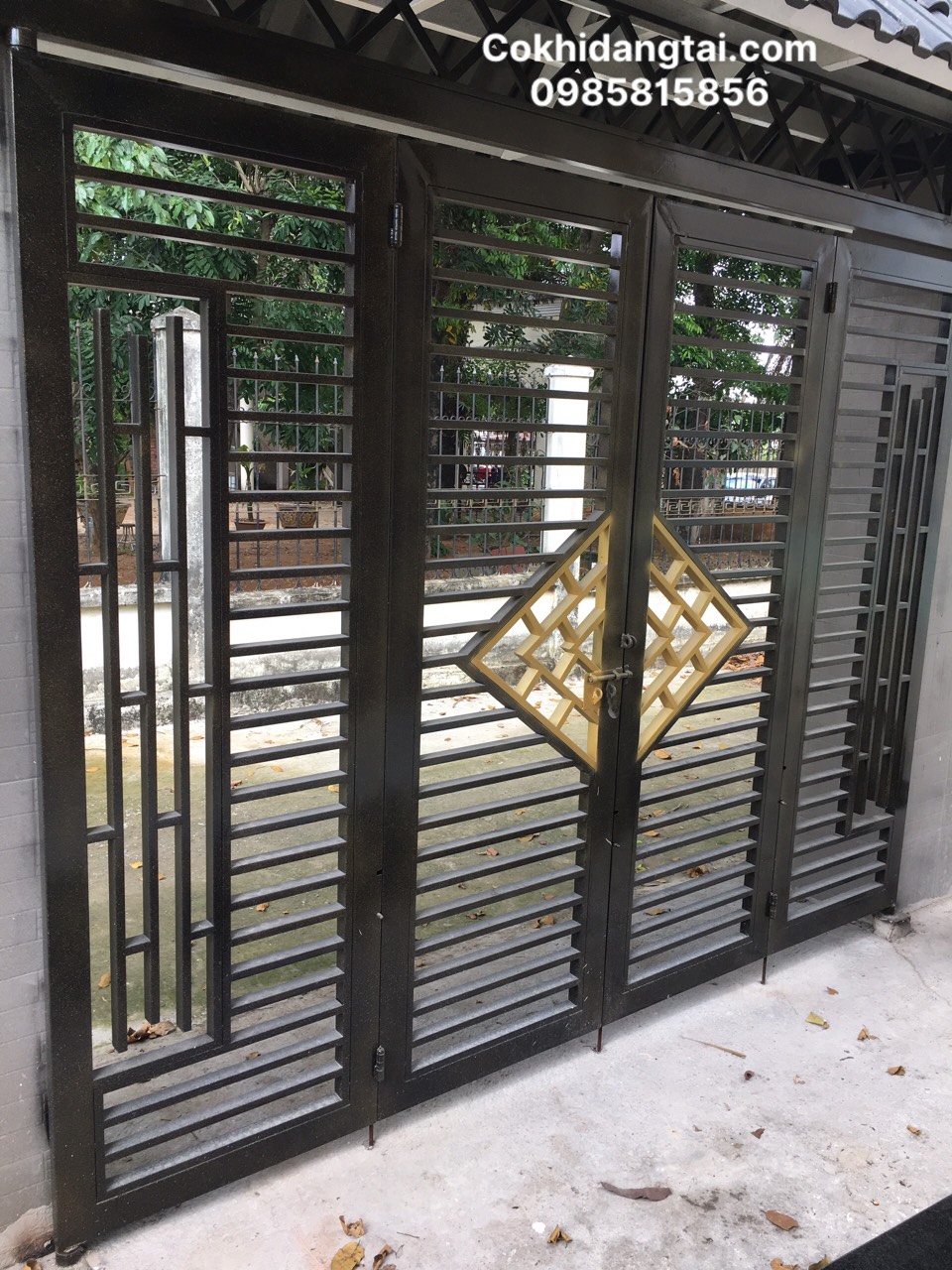 cửa cổng sắt giá rẻ bền đẹp tại vỉnh cửu